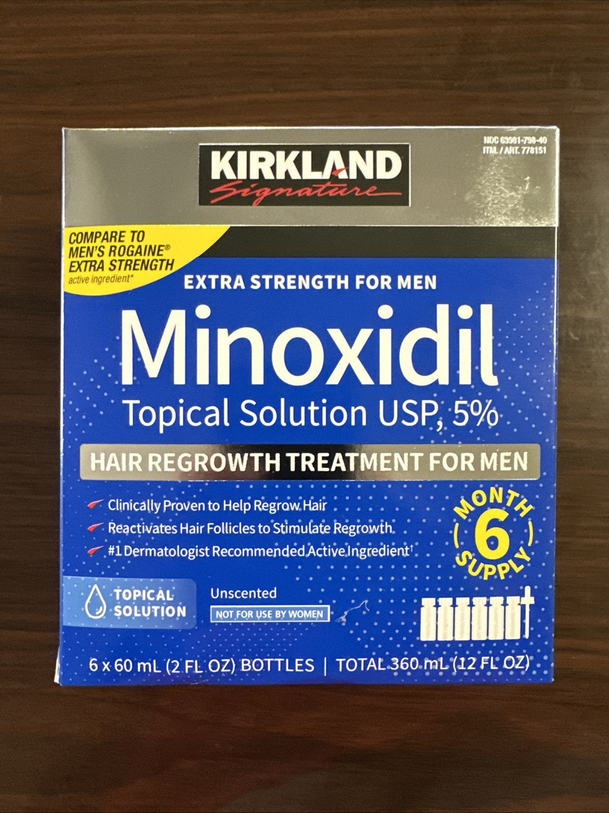 Minoxidil 5% Hair Regrowth for Men - 6 Month Supply