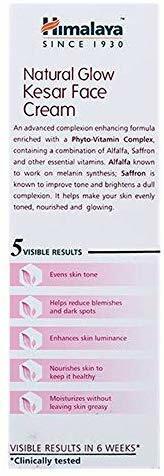 Himalaya Natural Glow Kesar Face Cream with Saffron & Alfalfa 25g - Skin Brightening Moisturizer