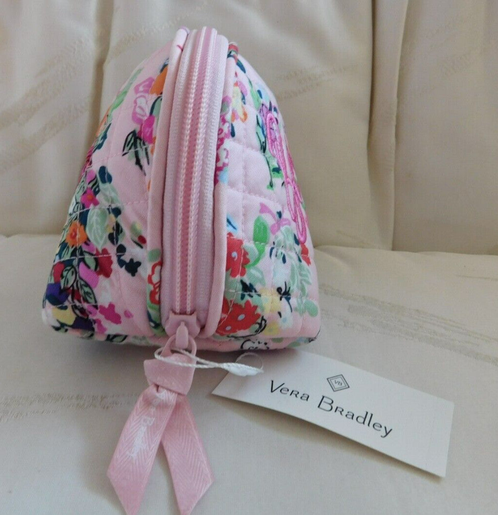 Medium Clamshell Cosmetic Bag - Hope Blooms Pink - Believe Monogram