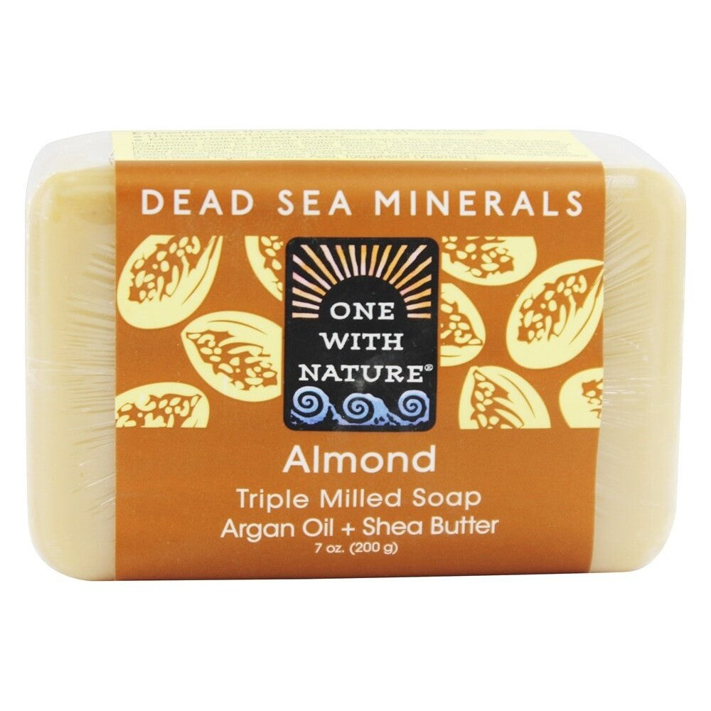 Dead Sea Mineral Bar Soap with Almond Oil - Mild Exfoliating, 7 oz