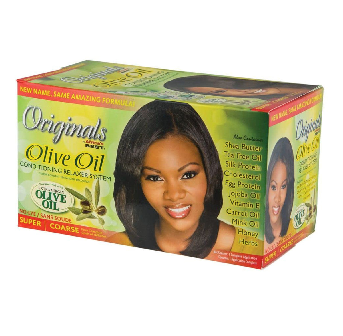 Olive Oil Hair Relaxer Kit for Coarse Hair - No Lye Straightening