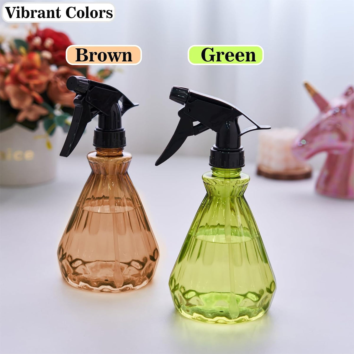 17 oz Spray Bottles Set of 2 Leak-Proof Adjustable Nozzles Multi-Purpose
