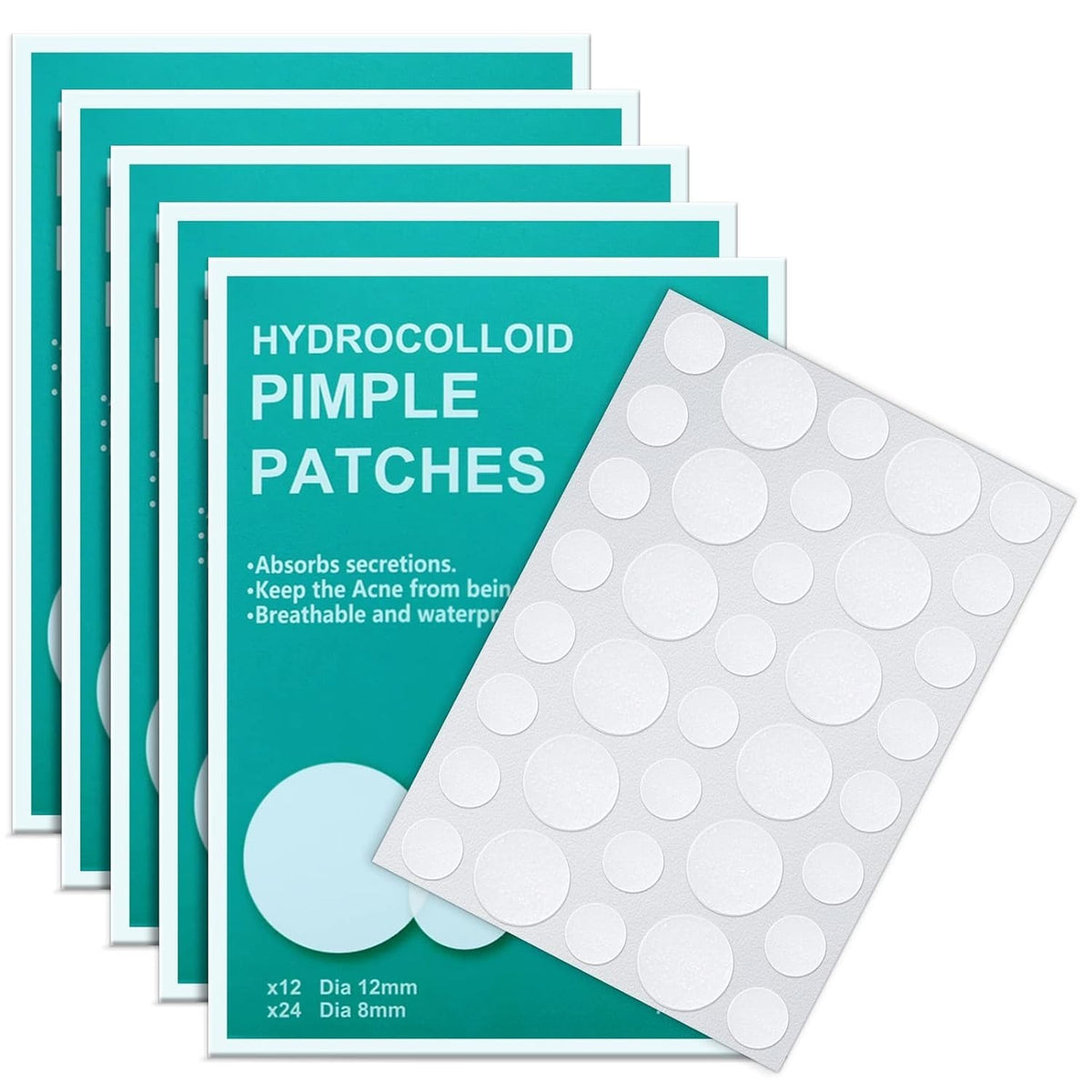 Hydrocolloid Pimple Patches with Tea Tree Oil for Fast Acne Healing - Invisible, 180 Count