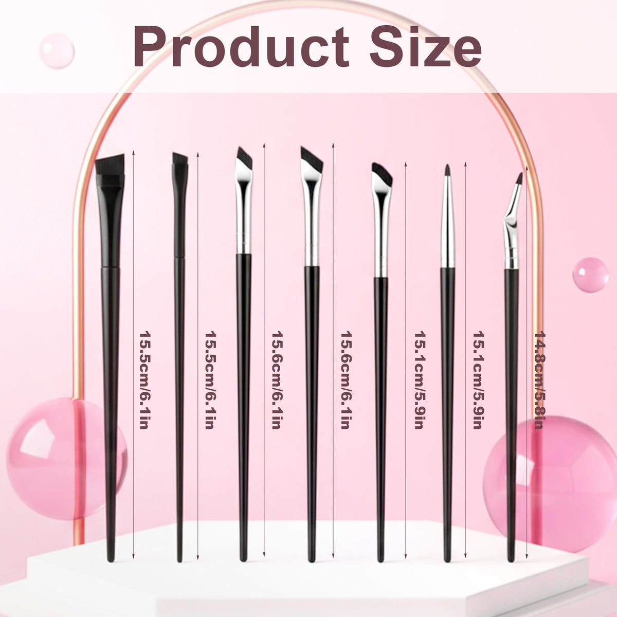 7-Piece Eyeliner Brush Set for Precise Eye Makeup, Multi-Functional Eye Tools