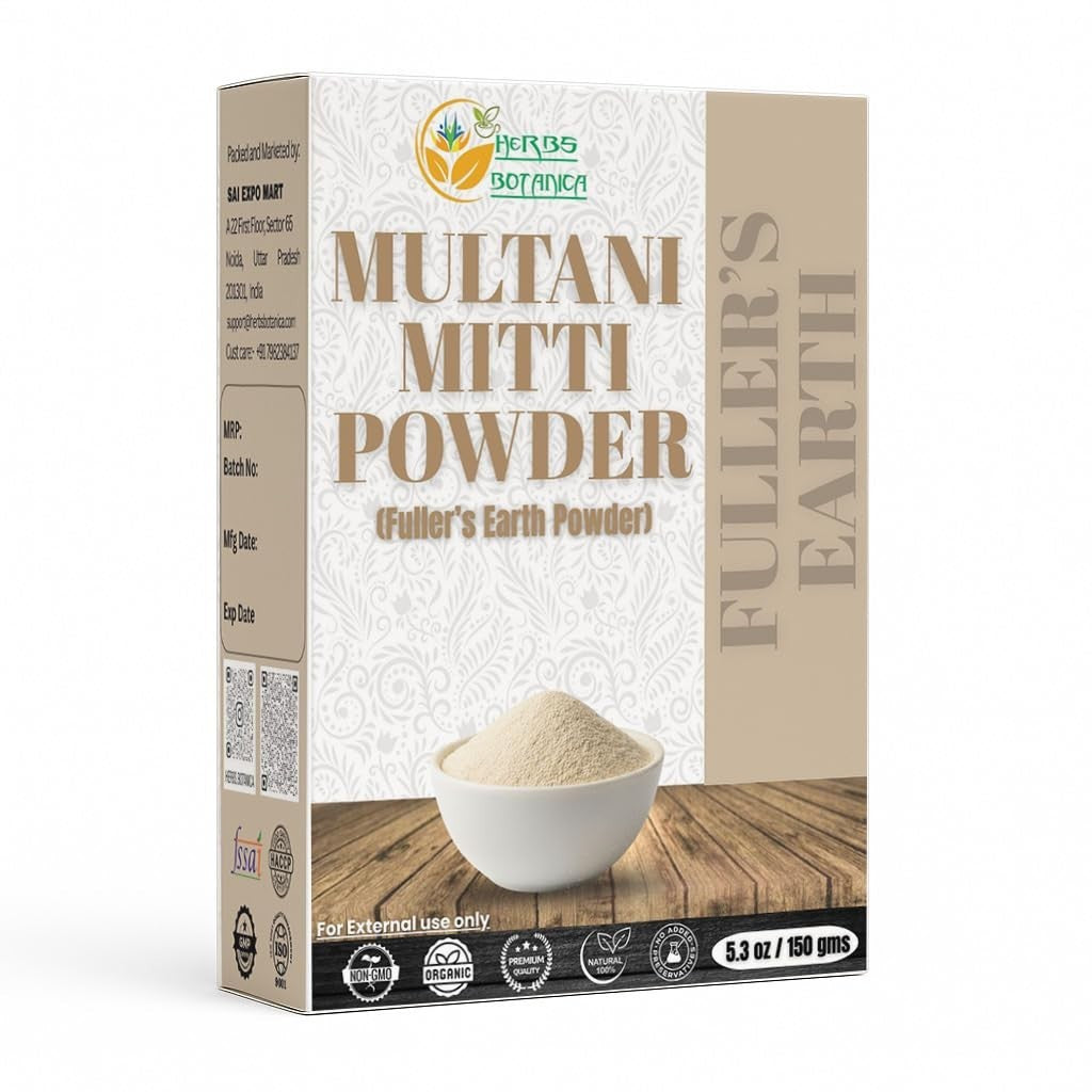 Chemical-Free Multani Mitti Earth Clay Face & Hair Mask - Detoxifying 5.3oz