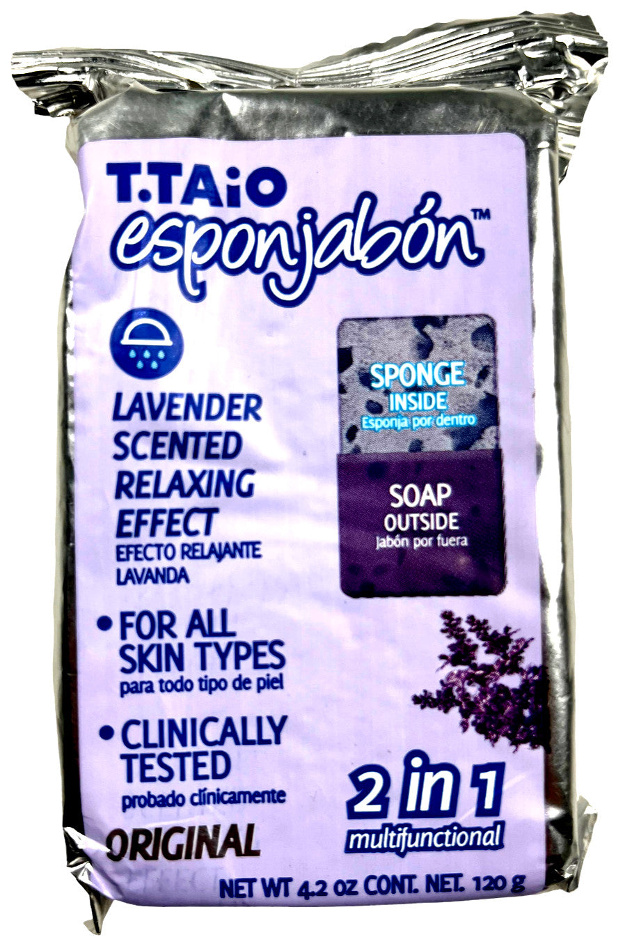 T.Taio ESPONJABON Lavender - Relaxing Effect, Bar Soap Sponge