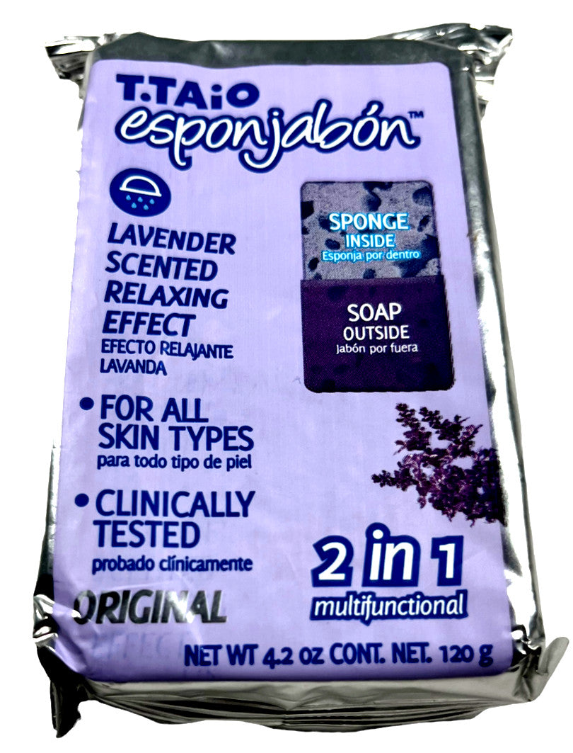 T.Taio ESPONJABON Lavender - Relaxing Effect, Bar Soap Sponge
