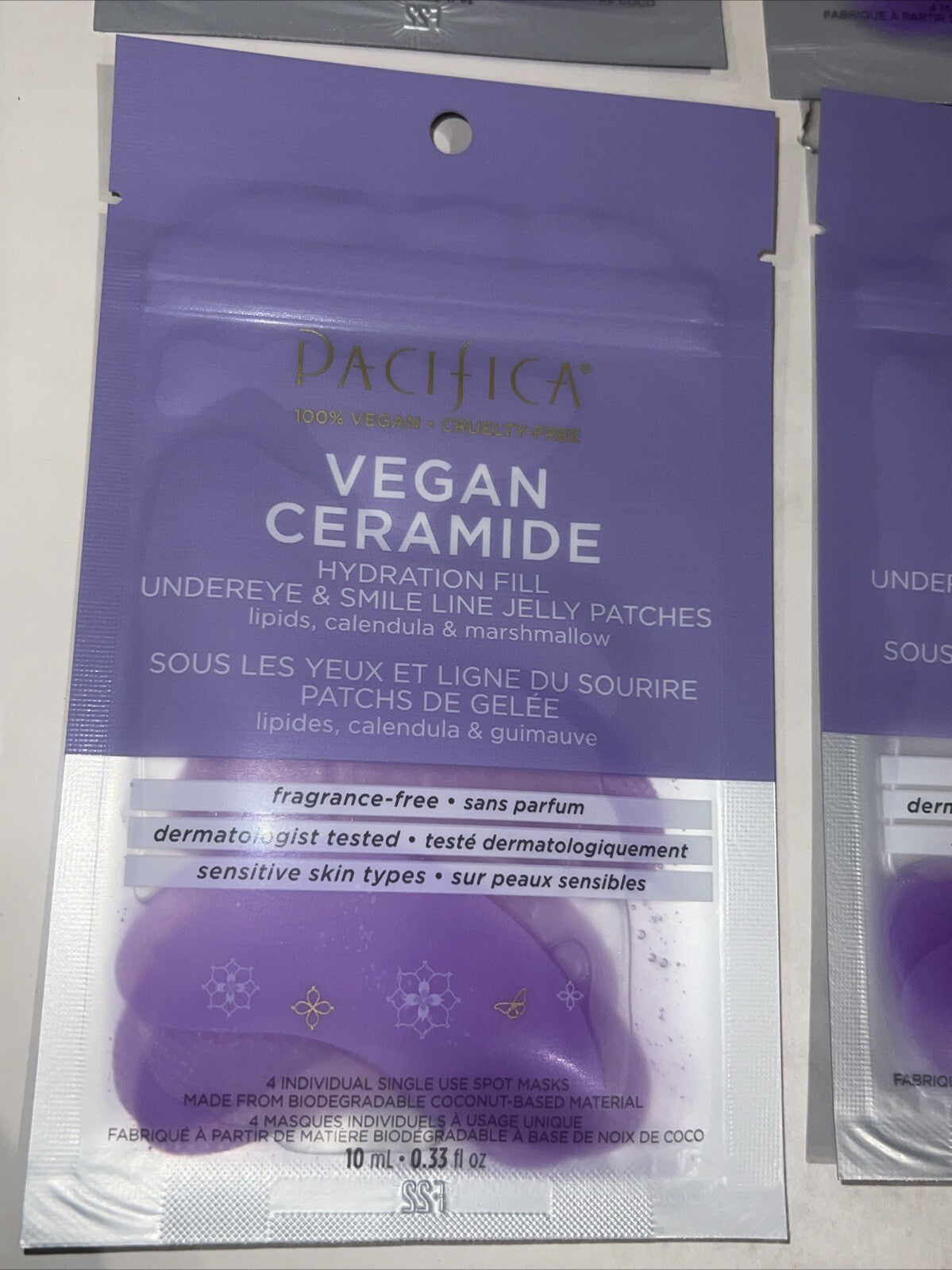 Pacifica Vegan Ceramide Undereye Jelly Patches for Smile Lines - 6 Pack