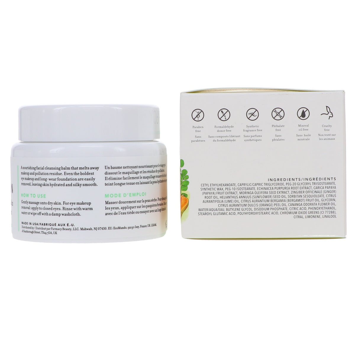 Green Clean Makeup Meltaway Cleansing Balm - 3.4 Oz Facial Cleanser