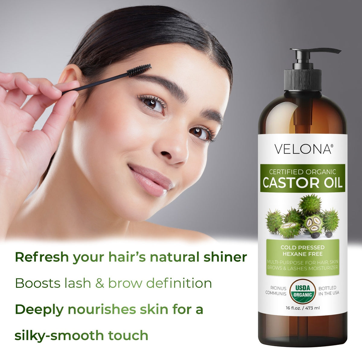 Organic Castor Oil for Hair & Skin - 2 Fl Oz to 1 Gallon, USDA Certified