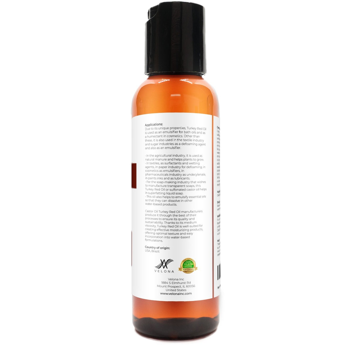 Castor Oil Turkey Red - 2 fl oz Pure Cold Pressed