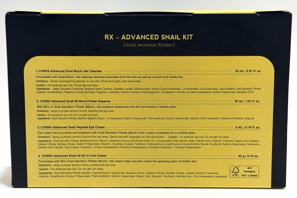 COSRX All About Snail 4-Step Travel Skincare Set for Dry Skin & Dark Spots
