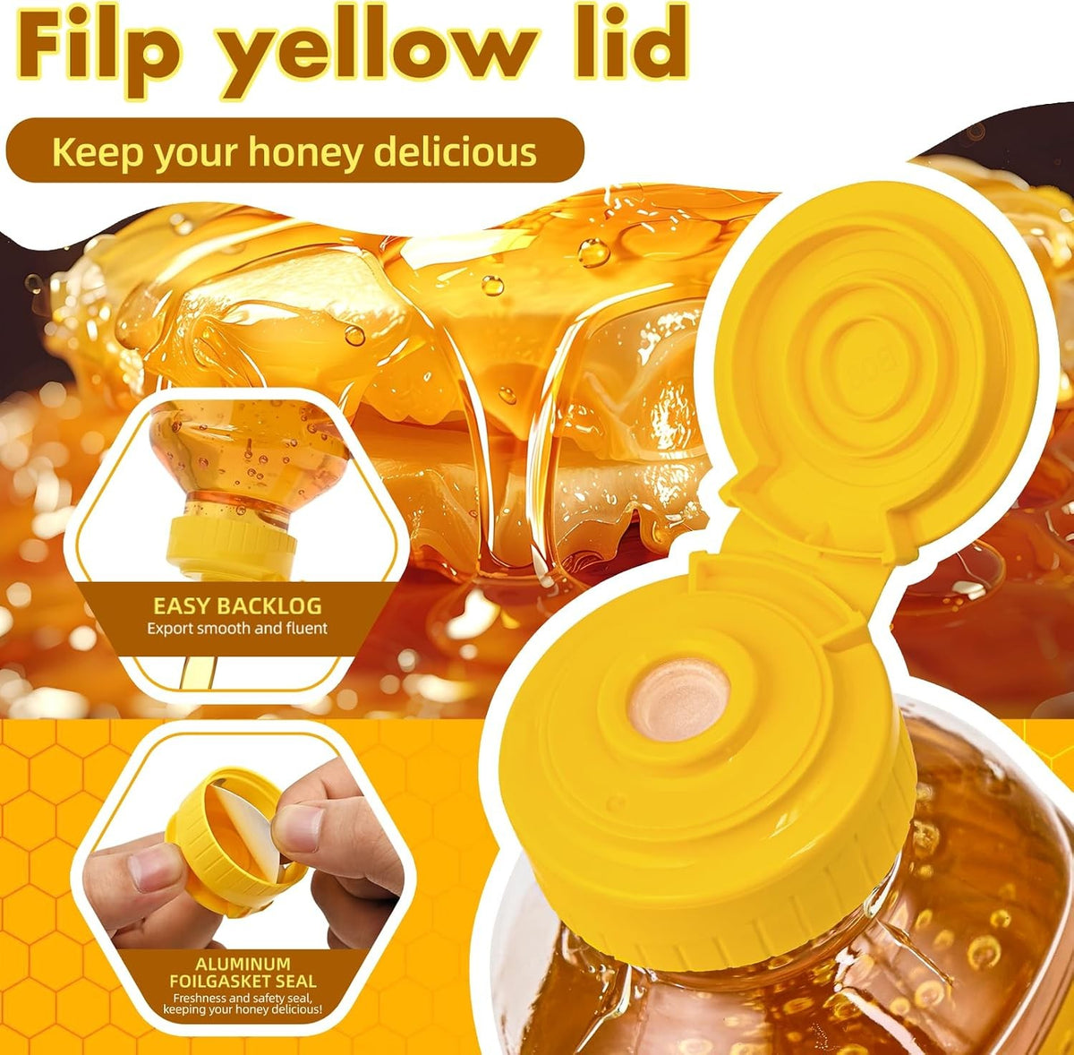 32 Pack Food-Grade Refillable Honey Bottles with Leak-Proof Flip Lids