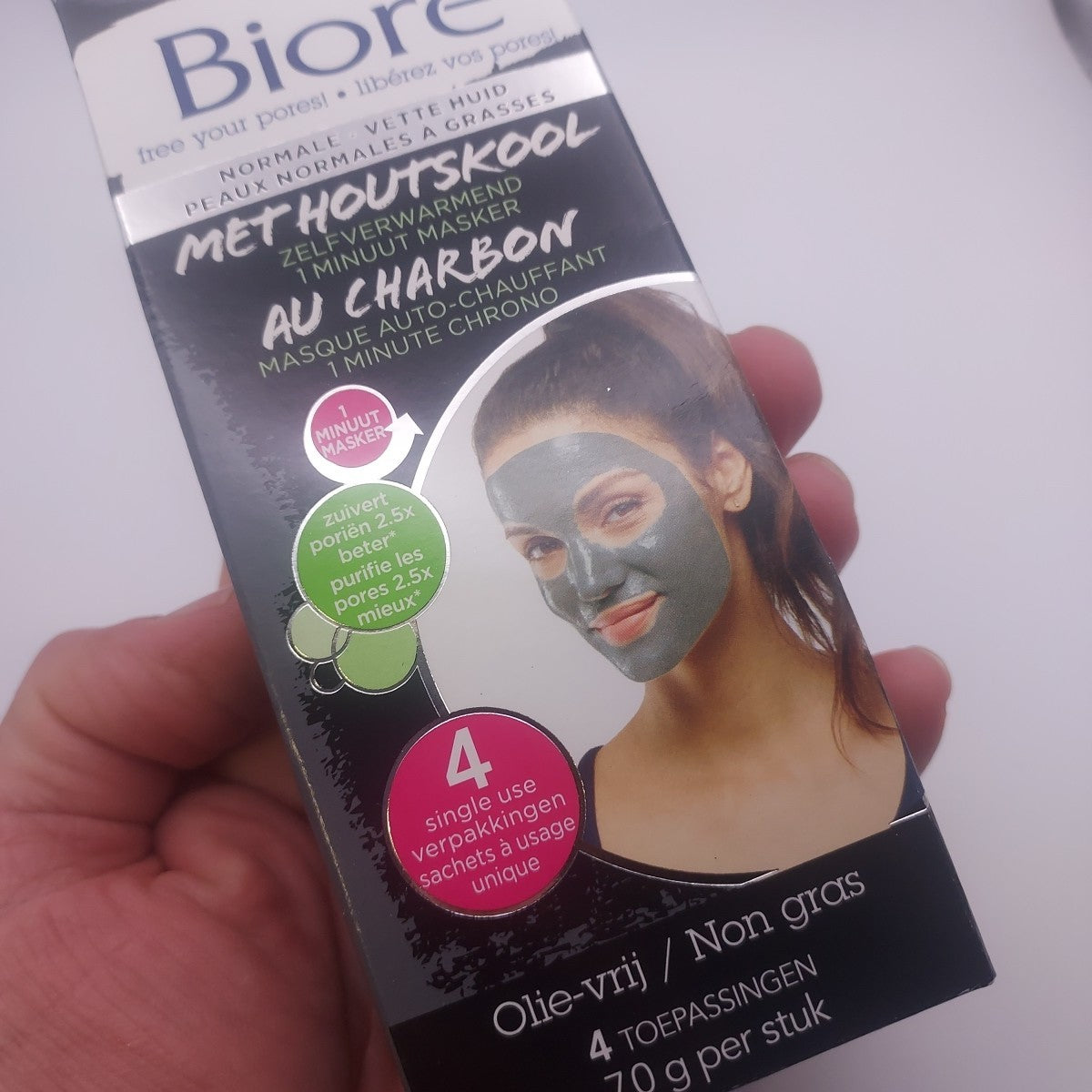 Bioré Charcoal Self-Heating Wash-Off Mask - 0.25oz, 4 Pack