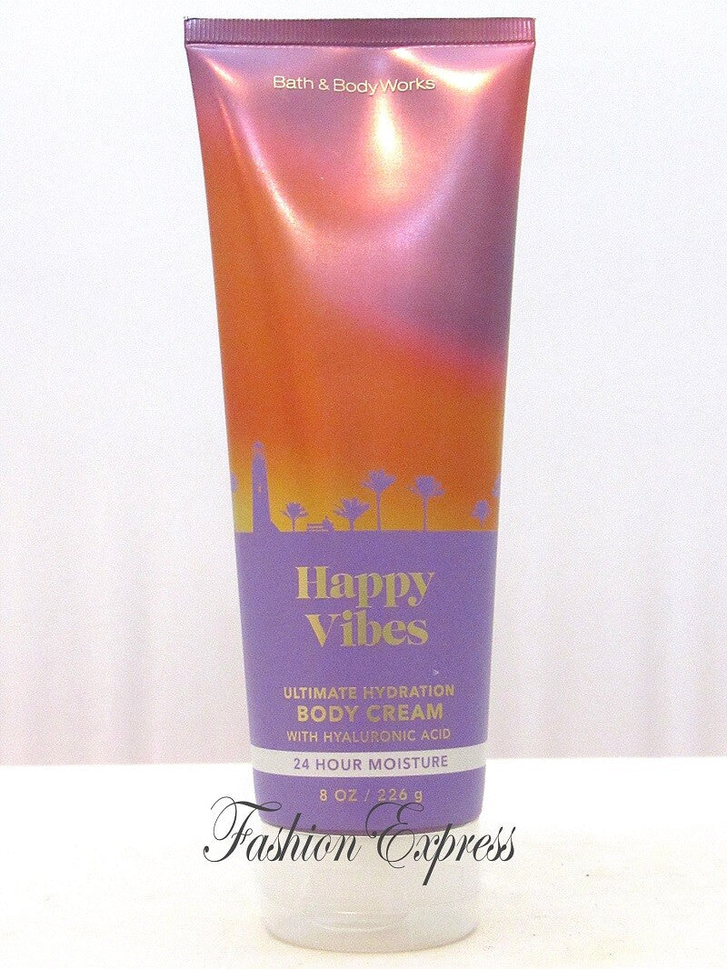 Happy Vibes Body Cream with Hyaluronic Acid, 8 oz