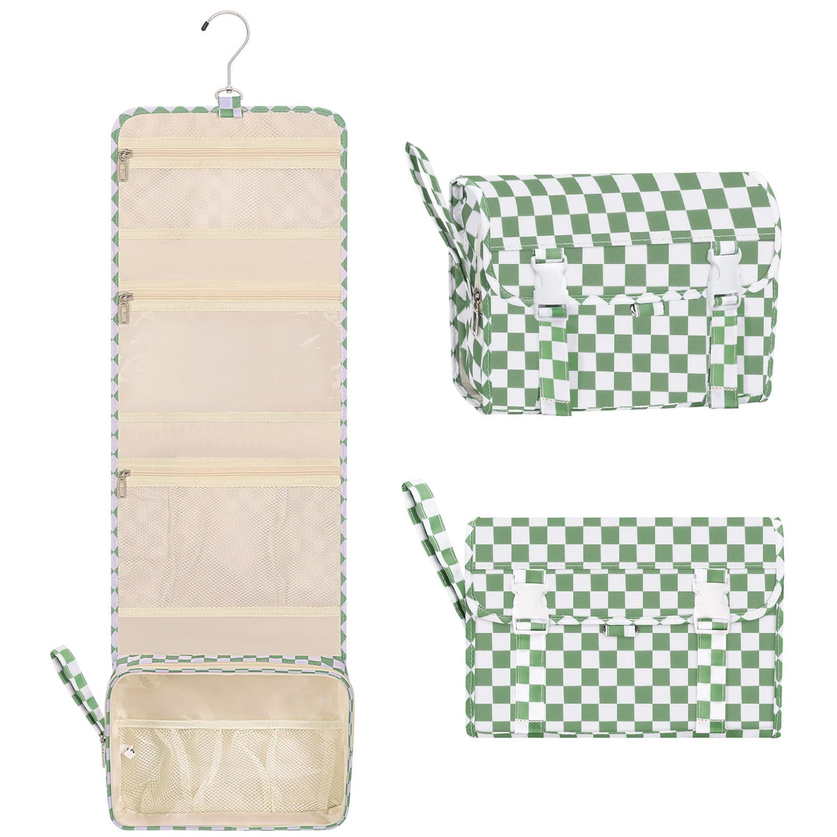 Travel Hanging Toiletry Bag with 360° Swivel Hook & Large Capacity