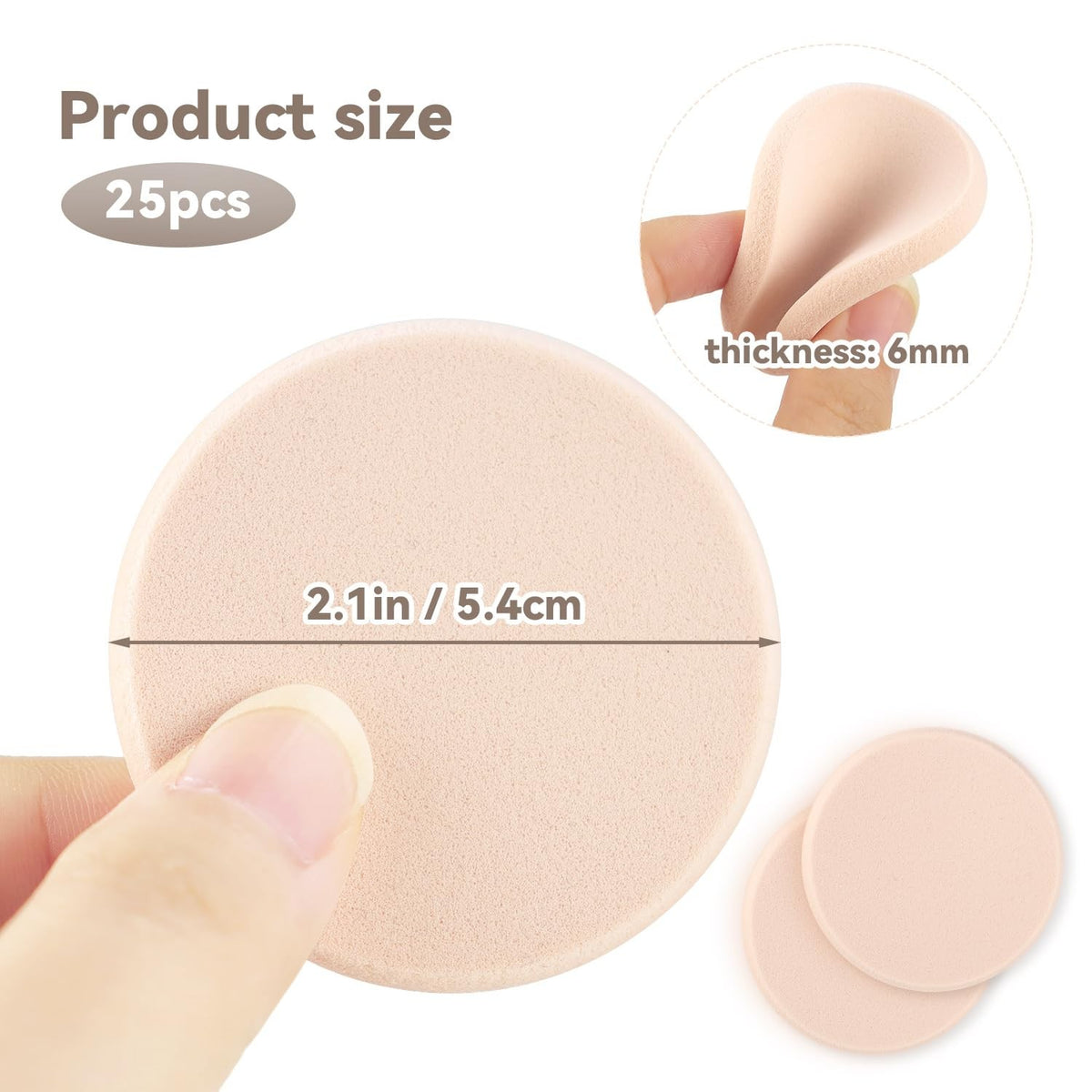 25 Pcs Makeup Sponges - Facial Foundation Blenders for Wet & Dry Use