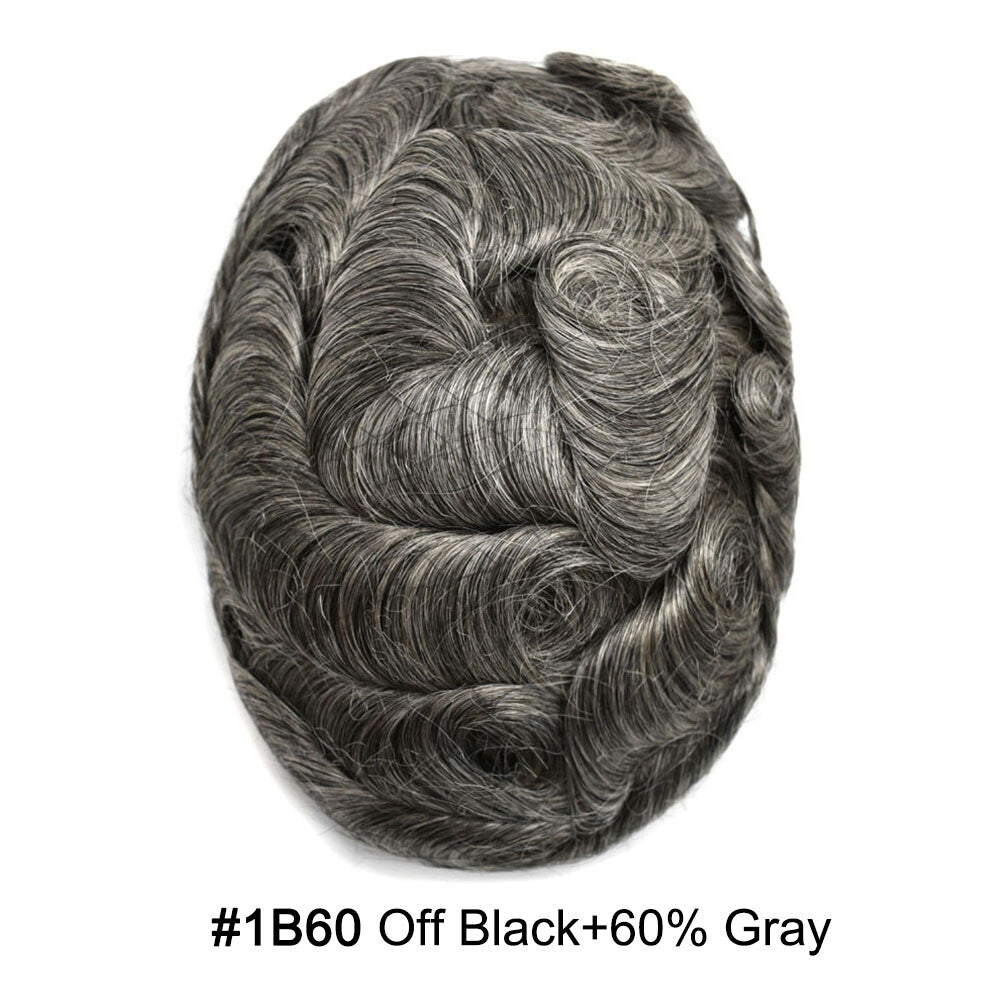Ultra Thin Skin Hair Replacement System for Men - Natural Hairpiece, 6-10" Sizes & 68 Colors