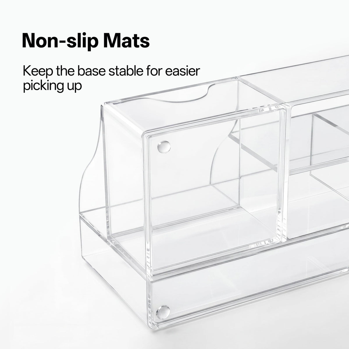 Clear Makeup Organizer with Drawer and Compartments - Vanity Storage