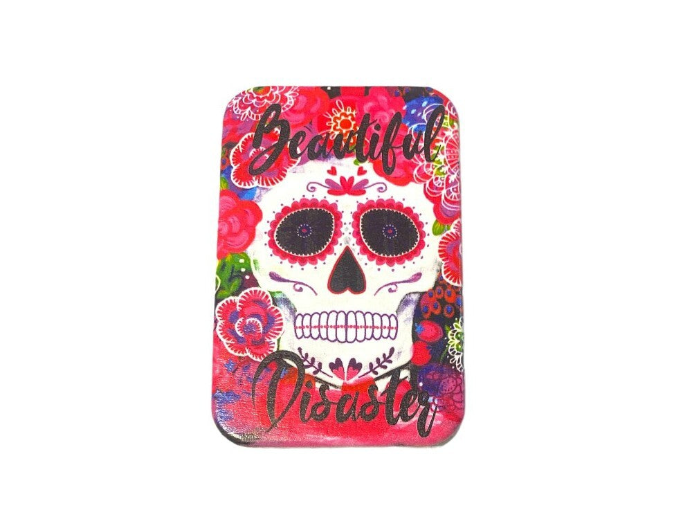 Colorful Sugar Skull Double Compact Mirror - Makeup & Gift Idea