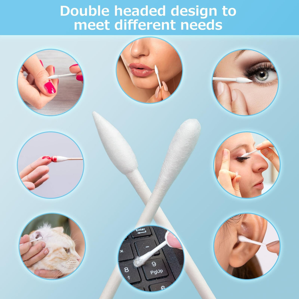 100 Pack Organic Biodegradable Cotton Swabs - Individually Wrapped for Personal & Travel Use