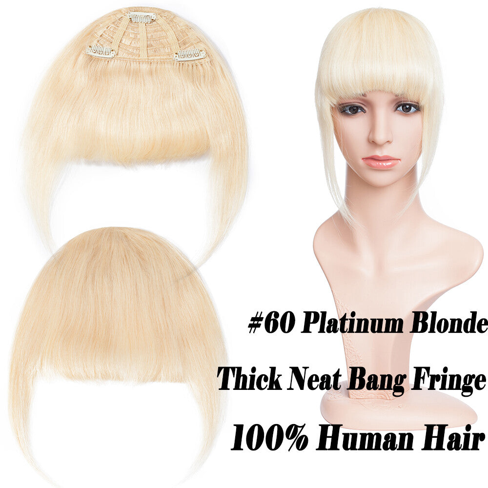 Human Hair Clip-In Bangs Topper with Remy Hair for Natural Look