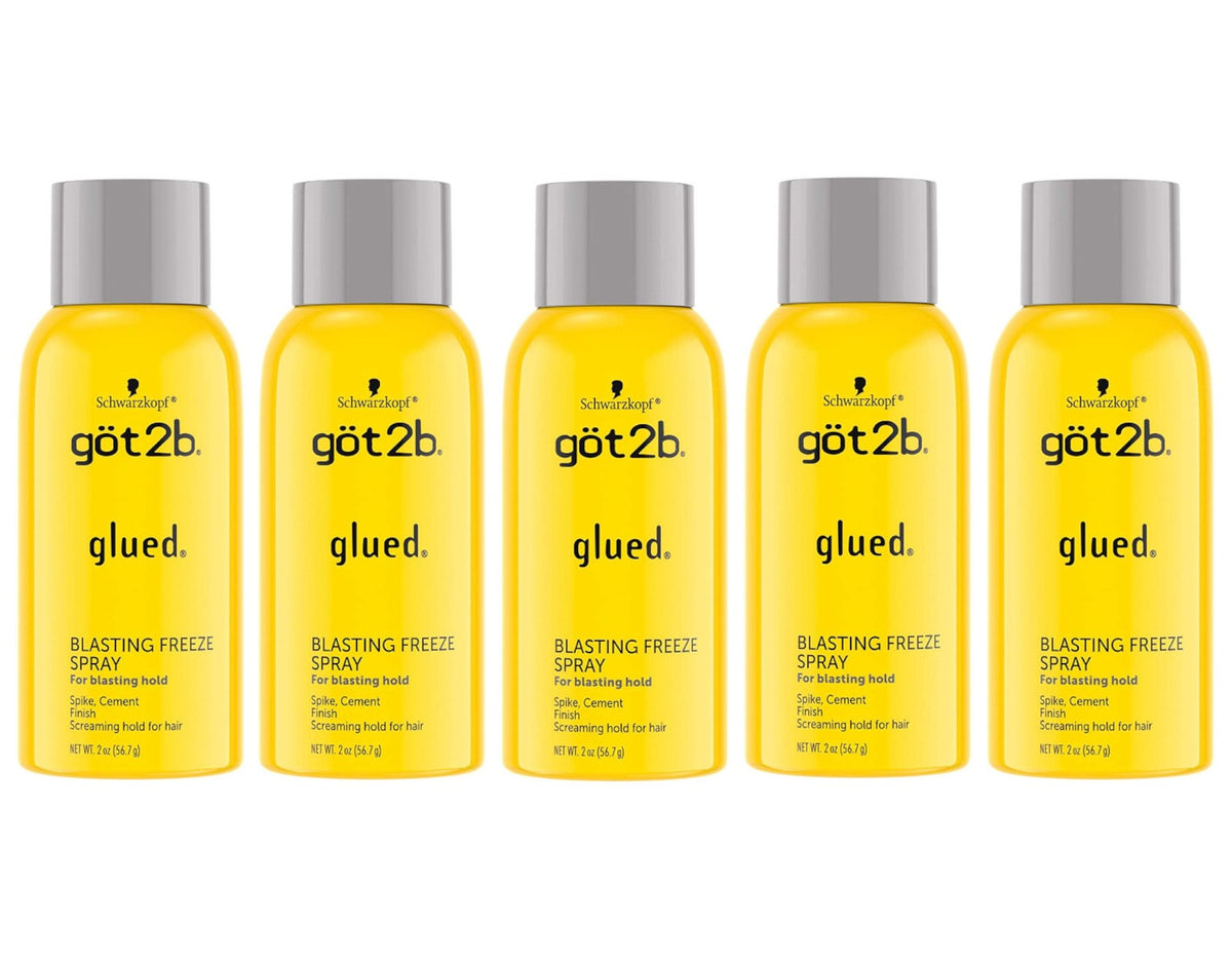 Got2b Glued Blasting Freeze Hairspray - Strong Hold, Messy Styles, 2oz Pack of 5