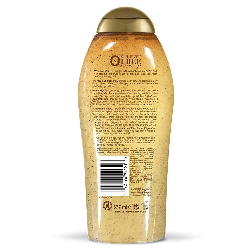 Daily Hydrating OGX Body Scrub 19.5 fl oz | Infused with Coffee &