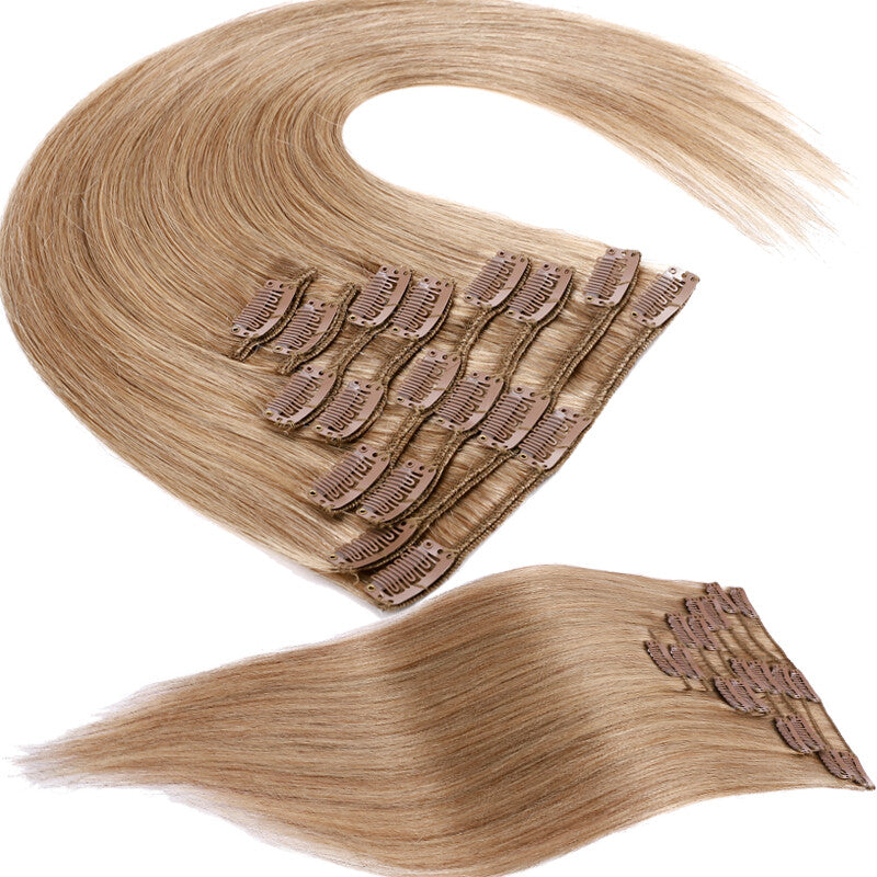 Clip-In Hair Extensions 7Pcs Full Head Real Remy 8-24in - 20in to 24in Lengths vary