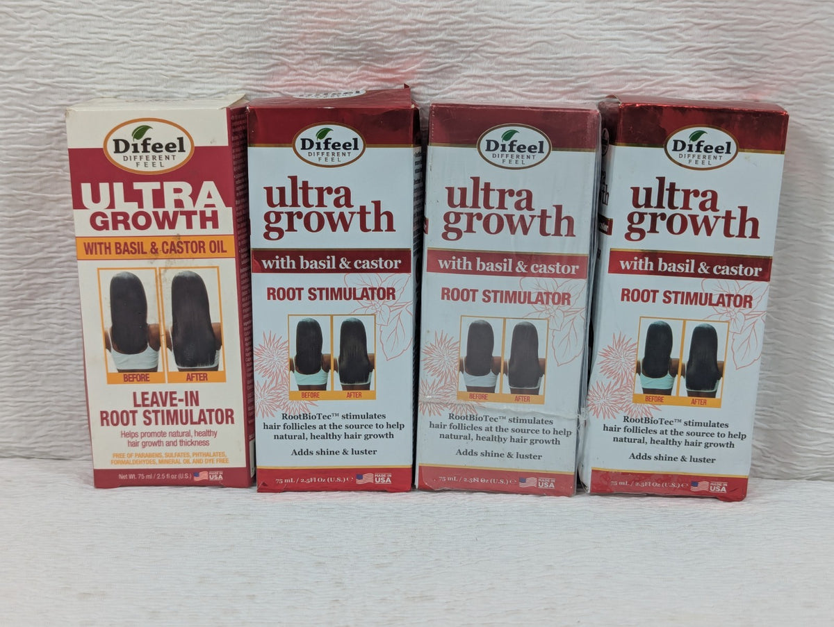 Ultra Growth Leave-in Root Stimulator with Basil & Castor Oil - 4 Pack