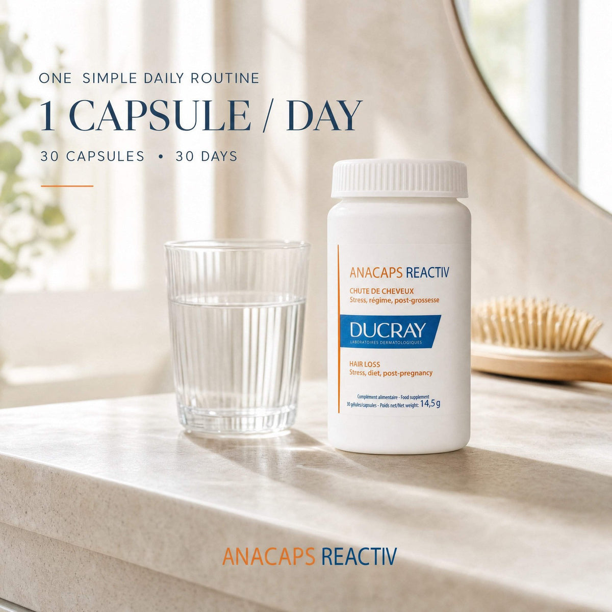Ducray Anacaps Reactiv Hair Vitality Supplement – 30 Capsules