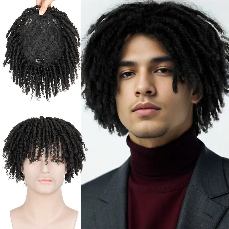 Dreadlock Hair Topper Clip-In Braided Half Wig for Short Hair