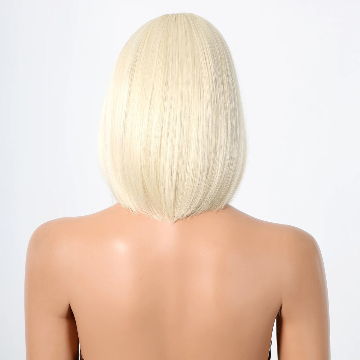Heat Resistant Blonde Bob Wig with Bangs, Natural Straight Style