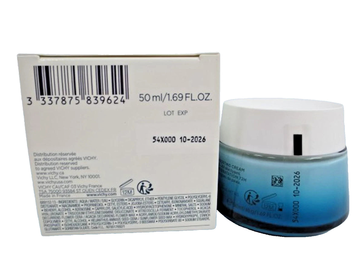 Vichy Mineral 89 72H Moisture Boosting Cream - Fragrance-Free (1.69 oz, 2-Pack)