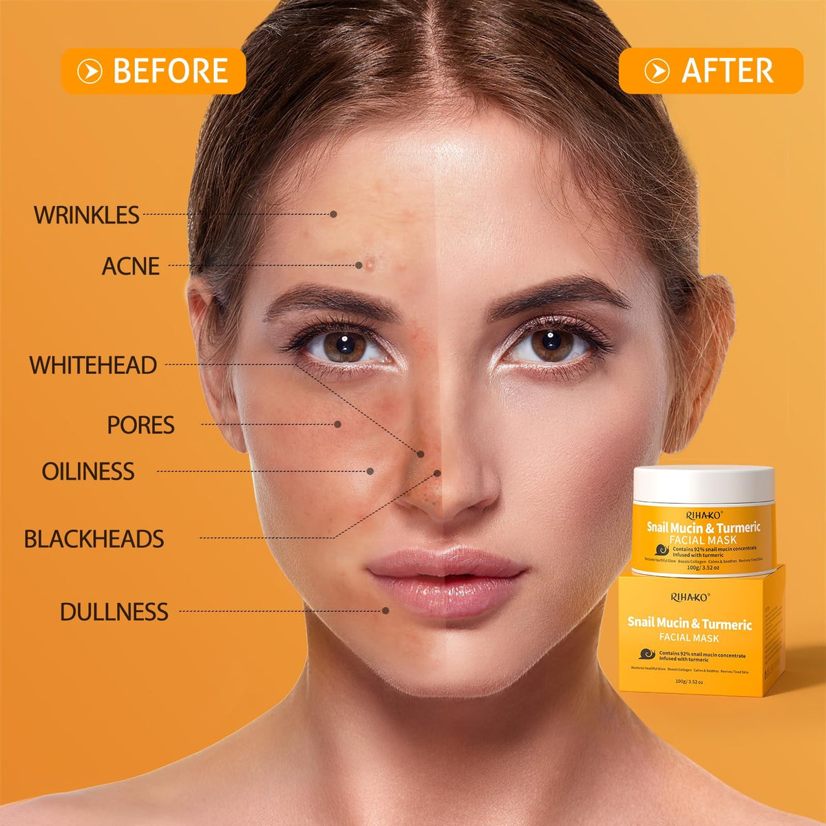 Snail Mucin Turmeric Anti-Aging Face Mask