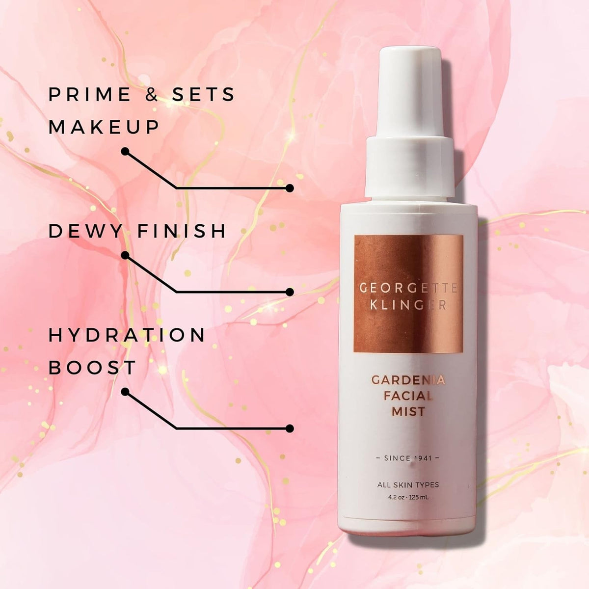 Facial Mist Hydrating Spray with Gardenia Scent for Makeup & Skin Care