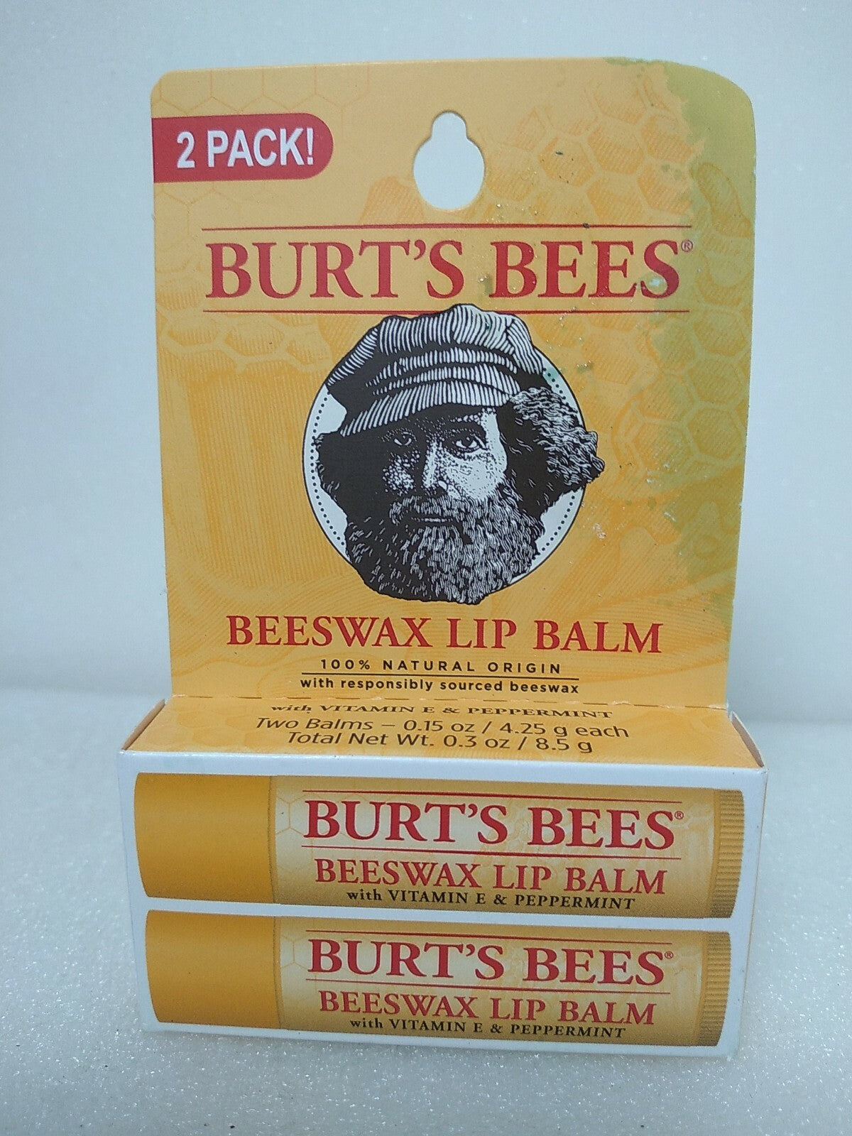Burt's Bees Beeswax Lip Balm 0.15 Oz Twin Pack Natural Moisturizer