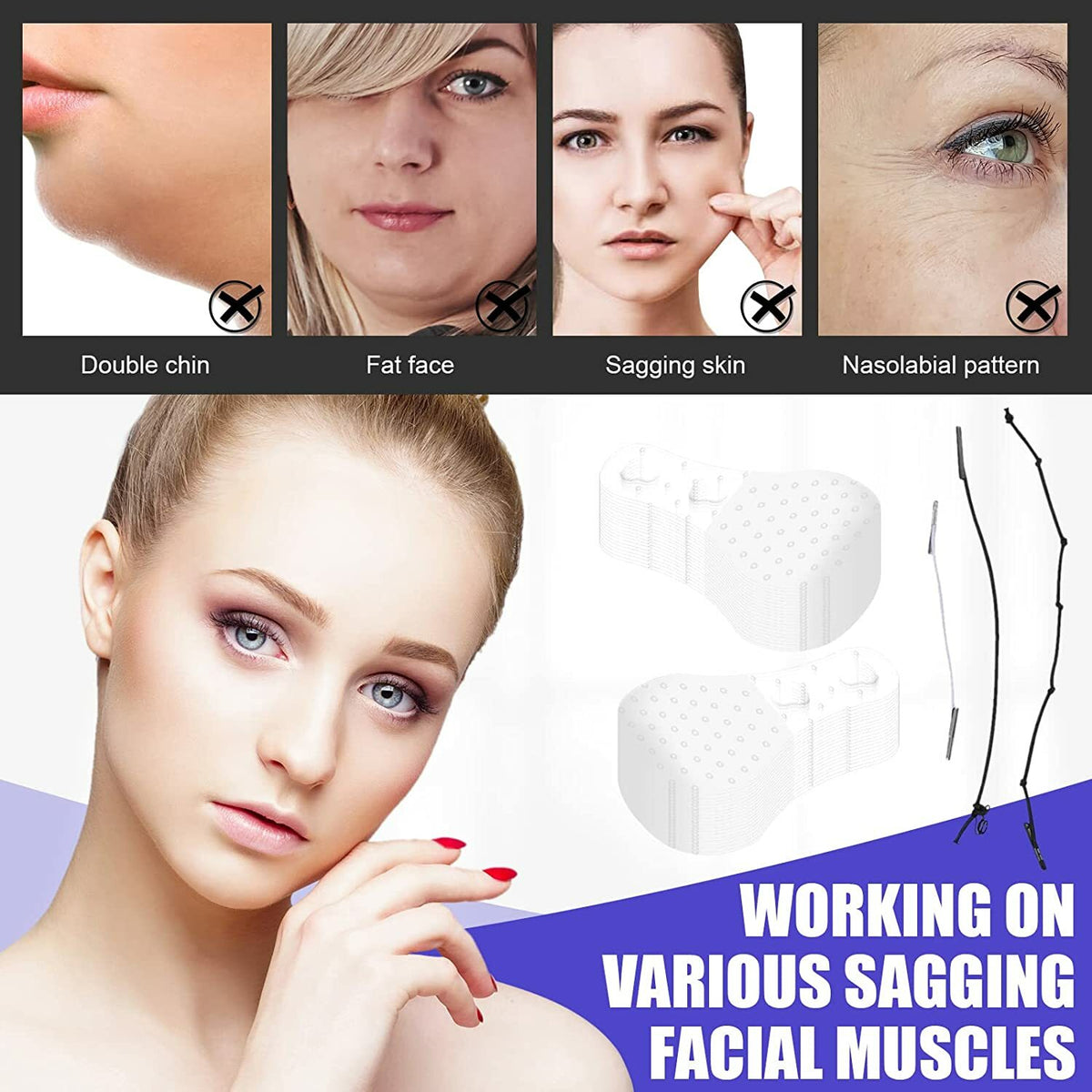 Face Lift Tape - Ultra-Thin Transparent V-Shaped Facial Lifting Sticker Patches
