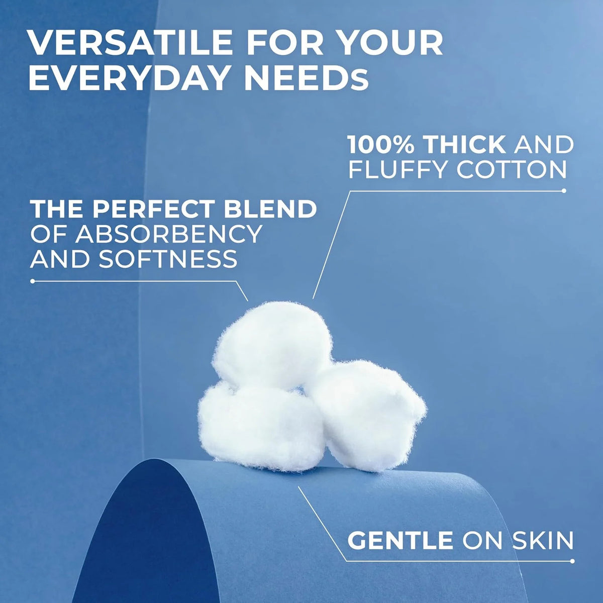 Cotton Balls Jumbo 100% Thick Cotton for First Aid Beauty and Baby Care