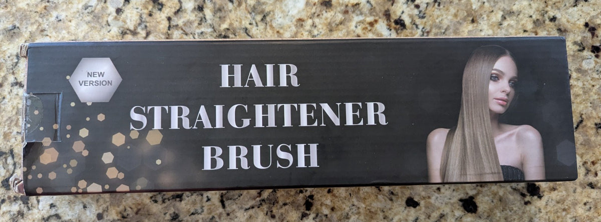Hair Straightener Brush HS-225 with 6 Temperature Settings - Black Gold Travel-Ready