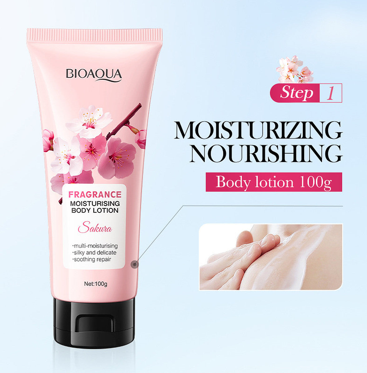Bioaqua Sakura Fragrance 4-Piece Body Lotion Lip Balm Hand Care Set