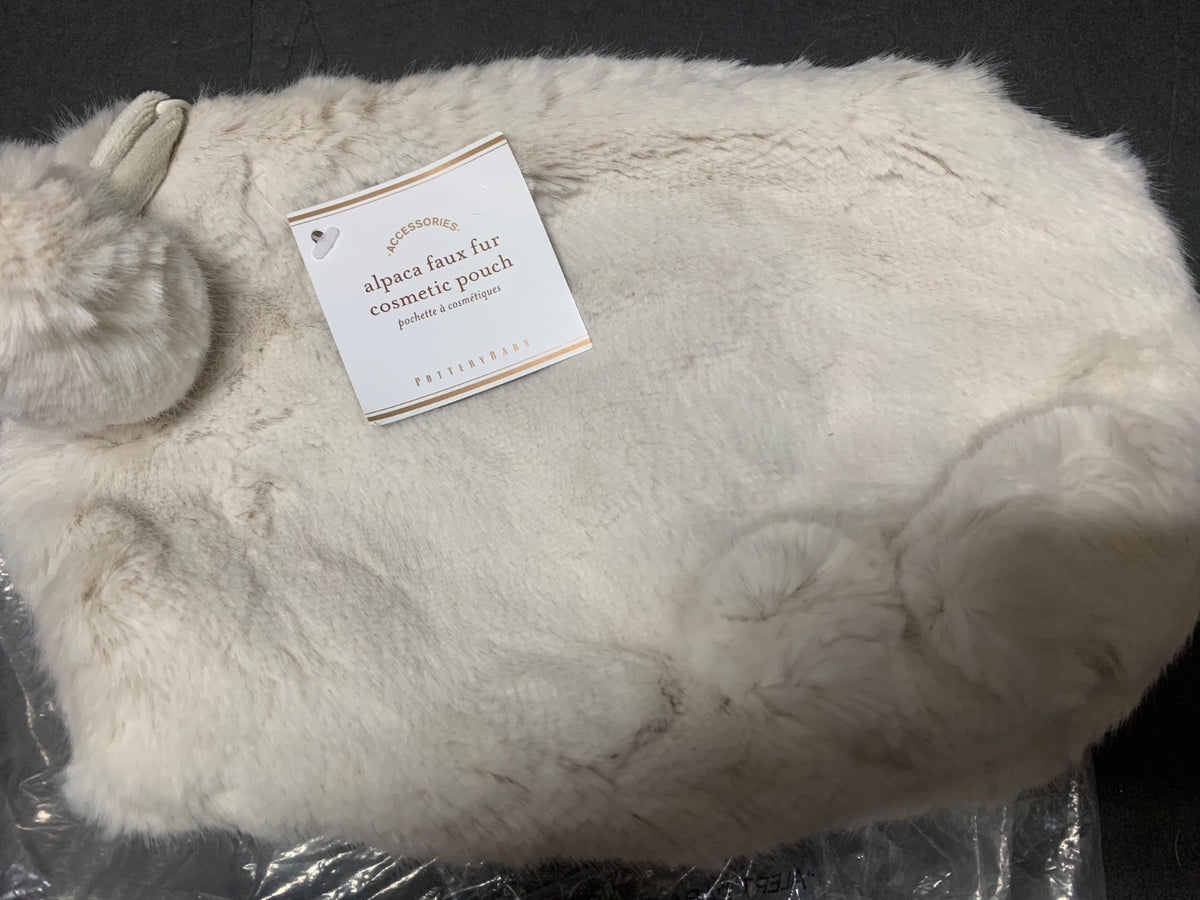 Alpaca Faux Fur Cosmetic Pouch - Plush Makeup Bag, Pottery Barn