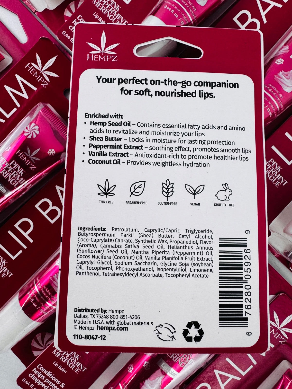 Pink Peppermint Lip Balm Set - Protect & Hydrate Chapped Lips - 11 Pack