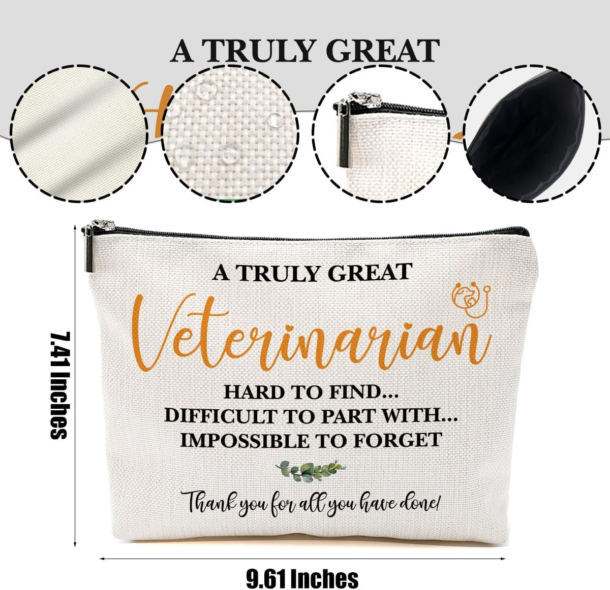 Veterinarian Makeup Bag - Animal-Themed Gift for Women, Vet Tech Gift