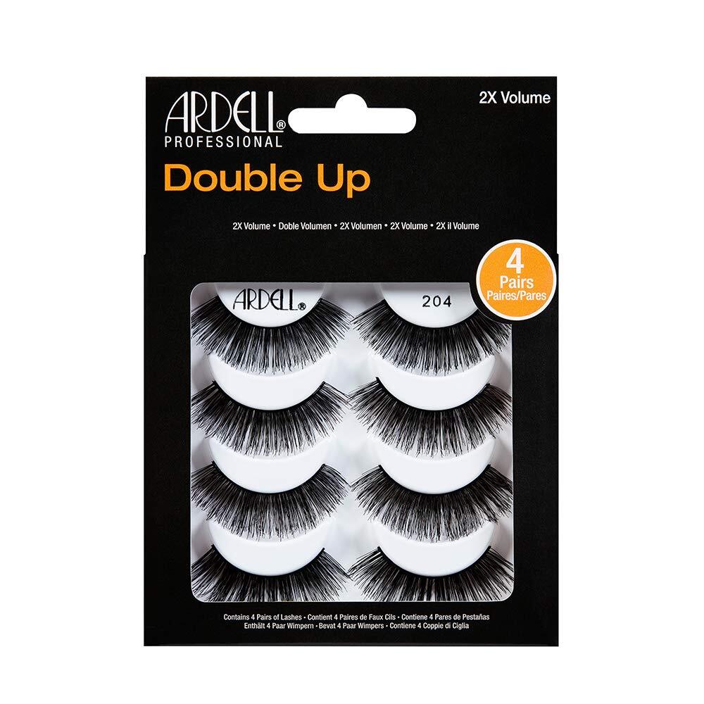Double Layer False Eyelashes #204 - Dramatic Volume for All Eye Shapes - 4 Pack