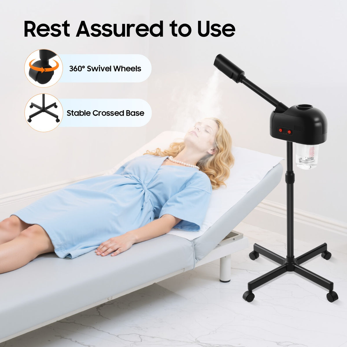 Black 2-in-1 Facial Steamer with Ozone - 750ml
