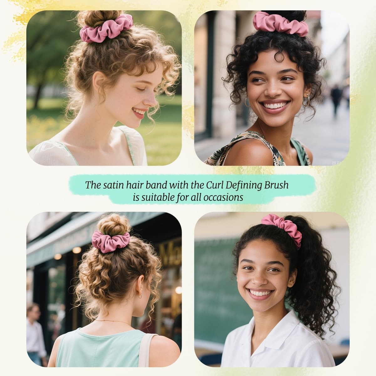 Curly Hair Brush with Boar Bristles for Curl Defining and Detangling - Pink Silk