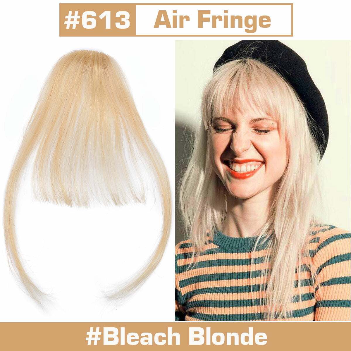 Clip-In Hair Fringes for Thick & Choppy Bangs - Remy Human Hair Extensions