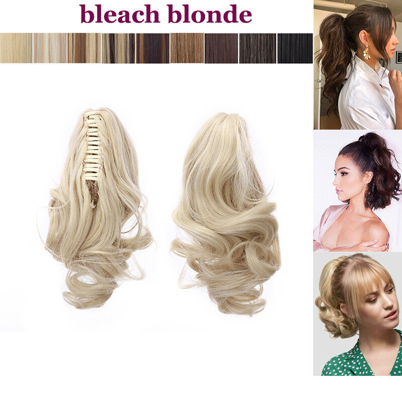 Thick Ponytail Hair Extension with Claw Clip - Wavy Curly Synthetic Hair