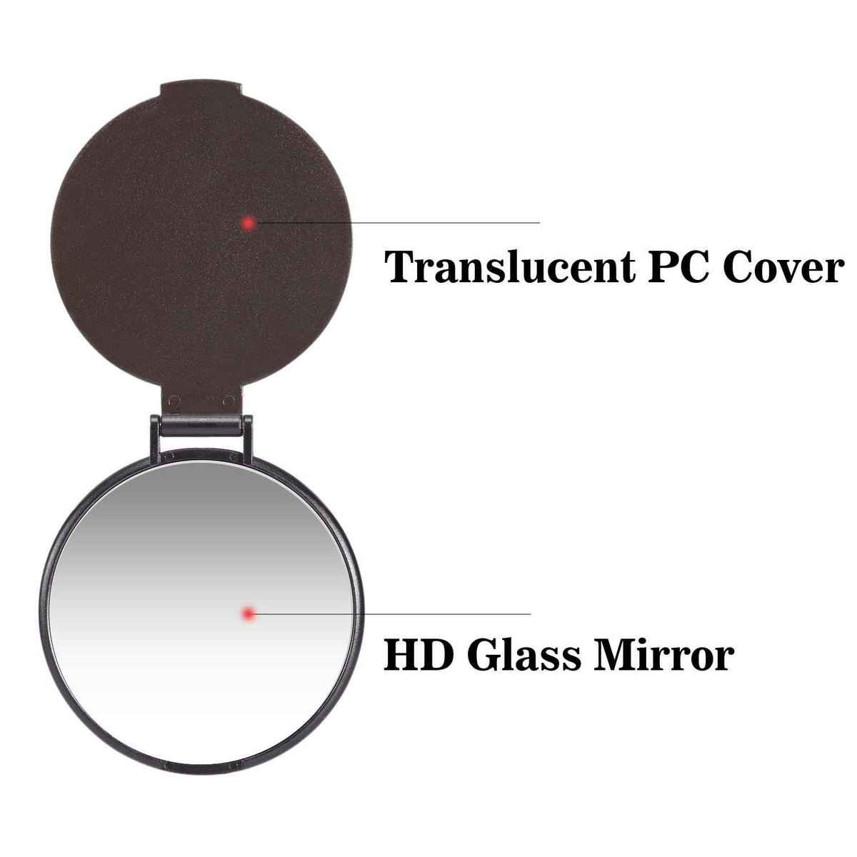 Compact Round Makeup Mirror Set of 3 for Purse, Travel, Blue